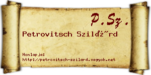 Petrovitsch Szilárd névjegykártya