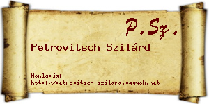 Petrovitsch Szilárd névjegykártya